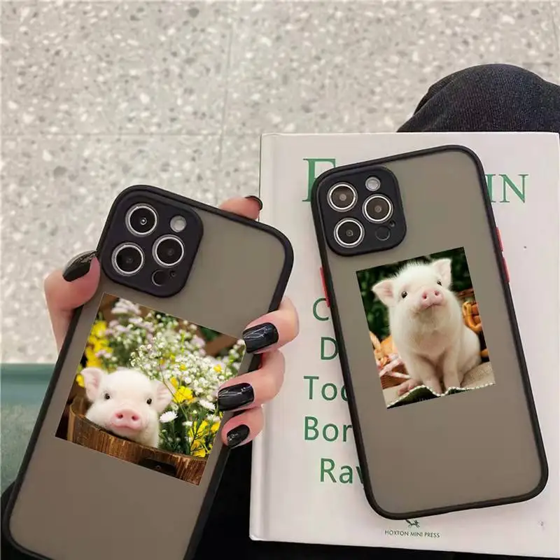 

Pet pig cute animal Phone Case matte transparent For iphone 7 8 11 12 13 plus mini x xs xr pro max cover