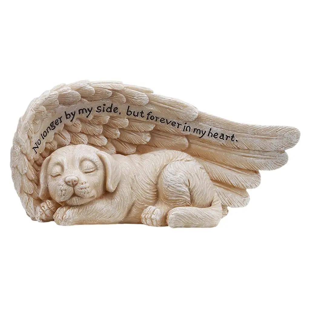 

Statue Puppy Dog in Wing Grave Marker Figurine Decor