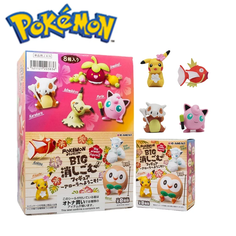 

8 PCS/Set Pokemon Action Figures Kawaii Anime Pikachu Magikarp Marowak Bounsweet Mimikyu Action Vulpix Rowlet Kid's Toy Gift