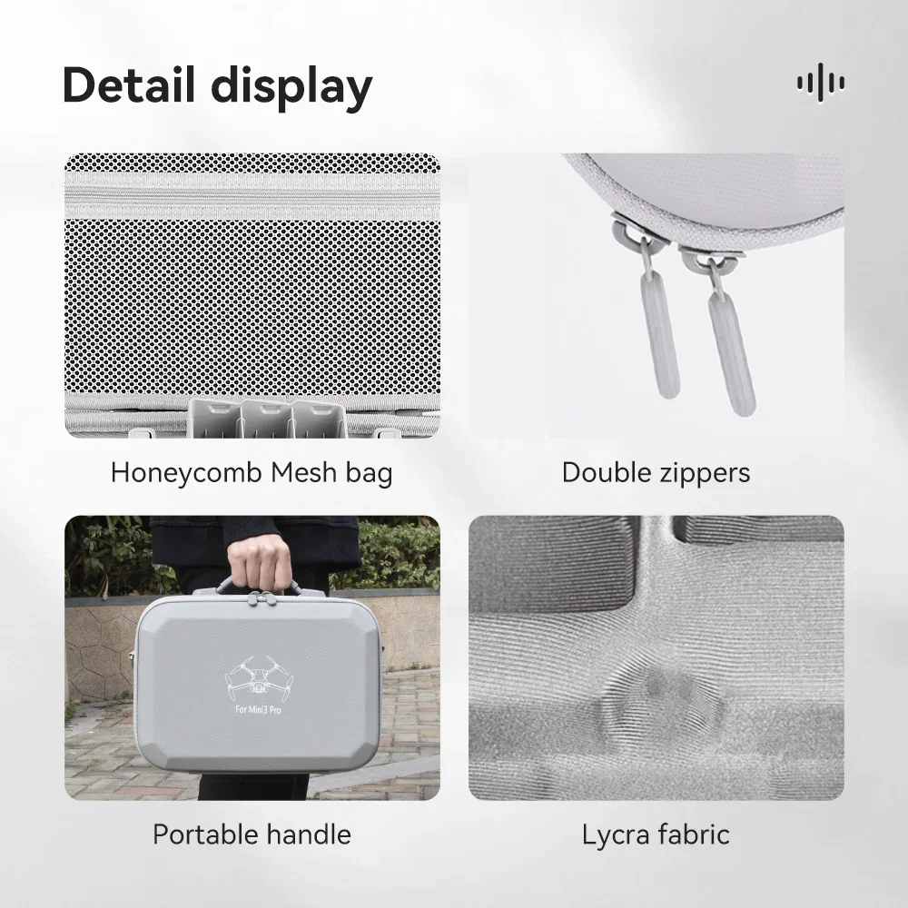 Фото Сумка для хранения DJI Mini 3 Pro, портативный водонепроницаемый жесткий чехол для переноски, аксессуары для дрона Mini3 Pro, кожаная сумка с защитой от брызг №4