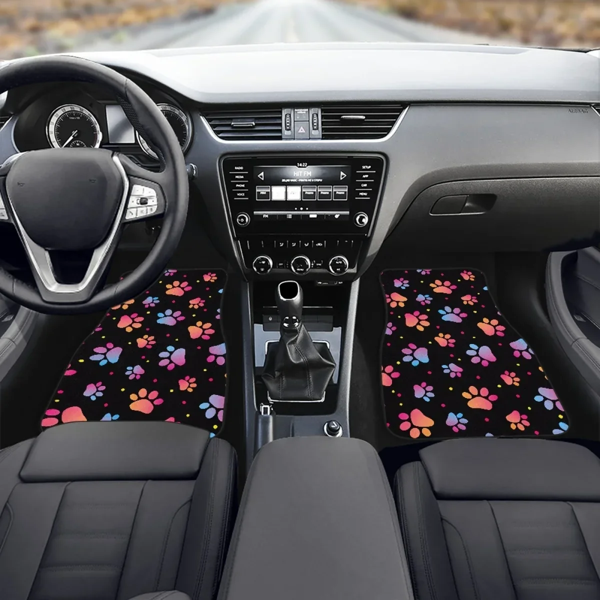 Автомобильный напольный коврик Kawaii с рисунком собачьей лапы грязеотталкивающий