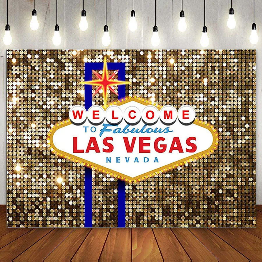 

Las Vegas Party Decorations Casino Theme Party Backdrop for Photoshoot World Famous Nevada Casino Gambiling Birthday Party Table