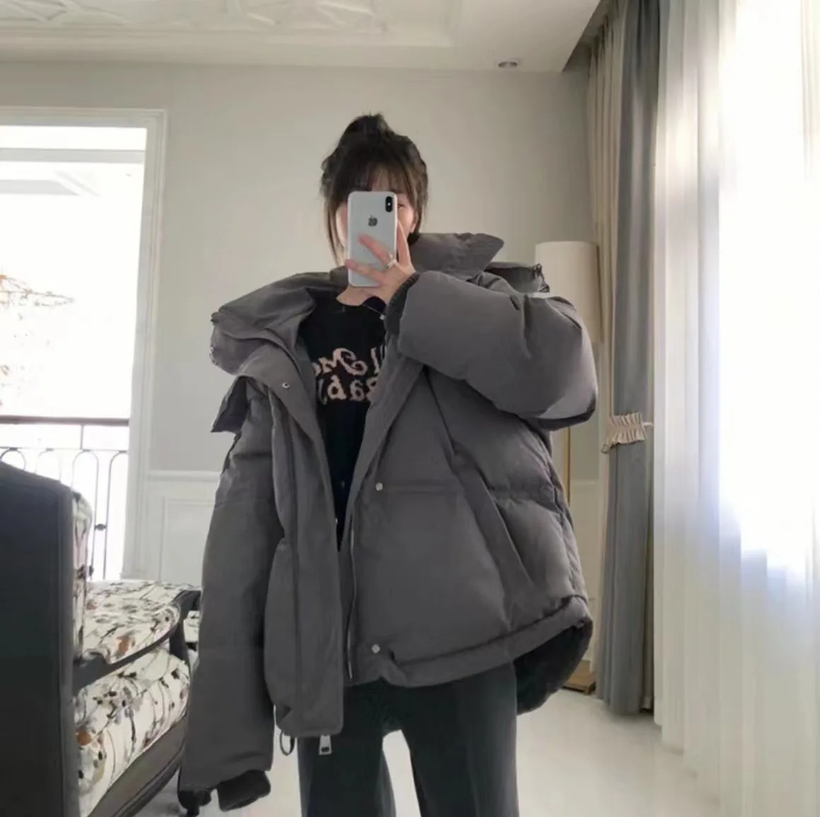Korean version of the highest quality down jacket for men and women, unisex winter new Oversized warm white duck down bread coat