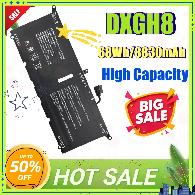 Фото Аккумулятор для ноутбуков Dell XPS13 9370 9380 9305, Latitude 3301 P113G P114G P82G H754V DGV24, Inspiron 5390 5391 7490 7191 (DXGH8 HK6N5) №1