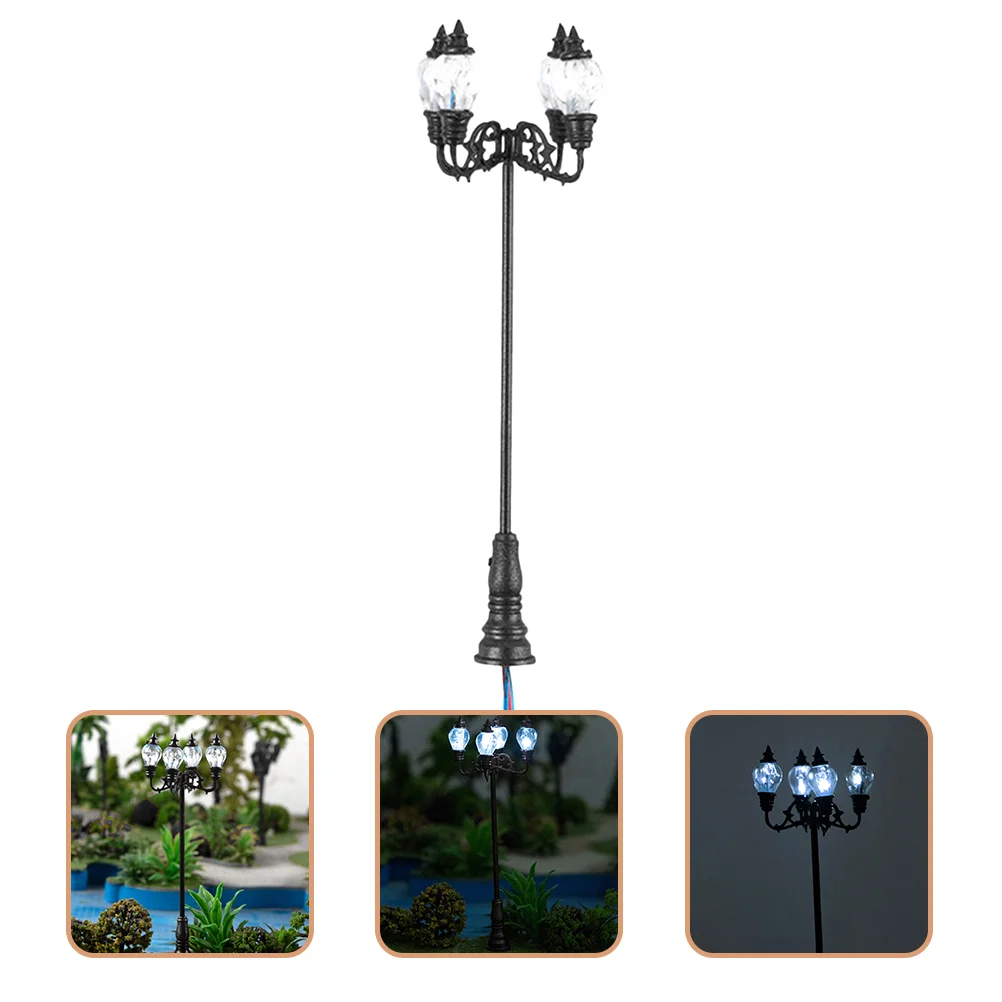 

Lamp Street Post Miniature Light Model Mini Lantern Train Village Pathway Accessories Platform Traffic Streetlight Railroad