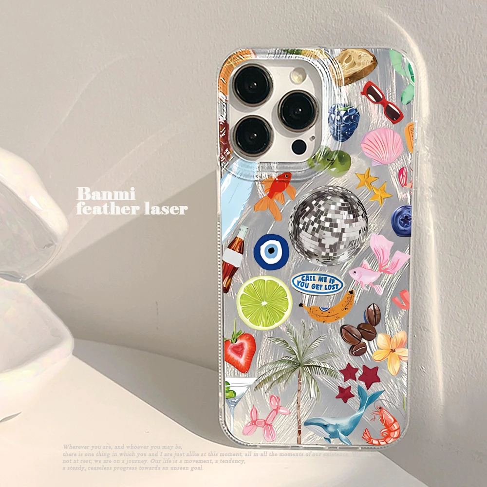 Фото Матовый чехол Holiday Disco Hard PC с текстурой перьев для iPhone 17 Pro Max 16 15 14 13 12 11 Pro Max 7 8 Plus X XR 16 17E №1