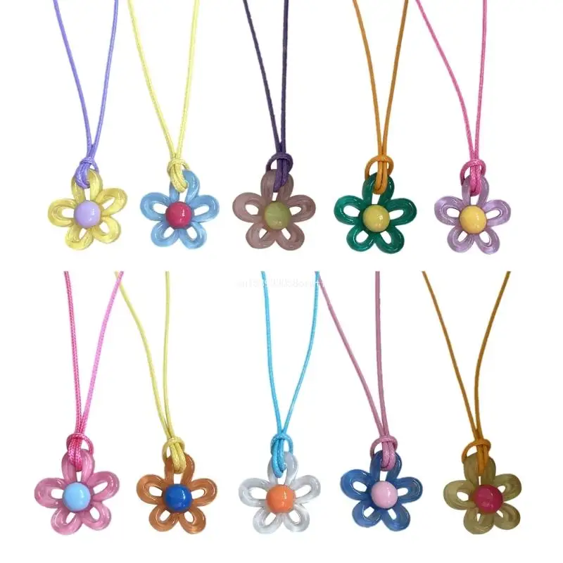 

Flower Charm Necklace Delicate Statement Jewelry for Valentine Day Dropship