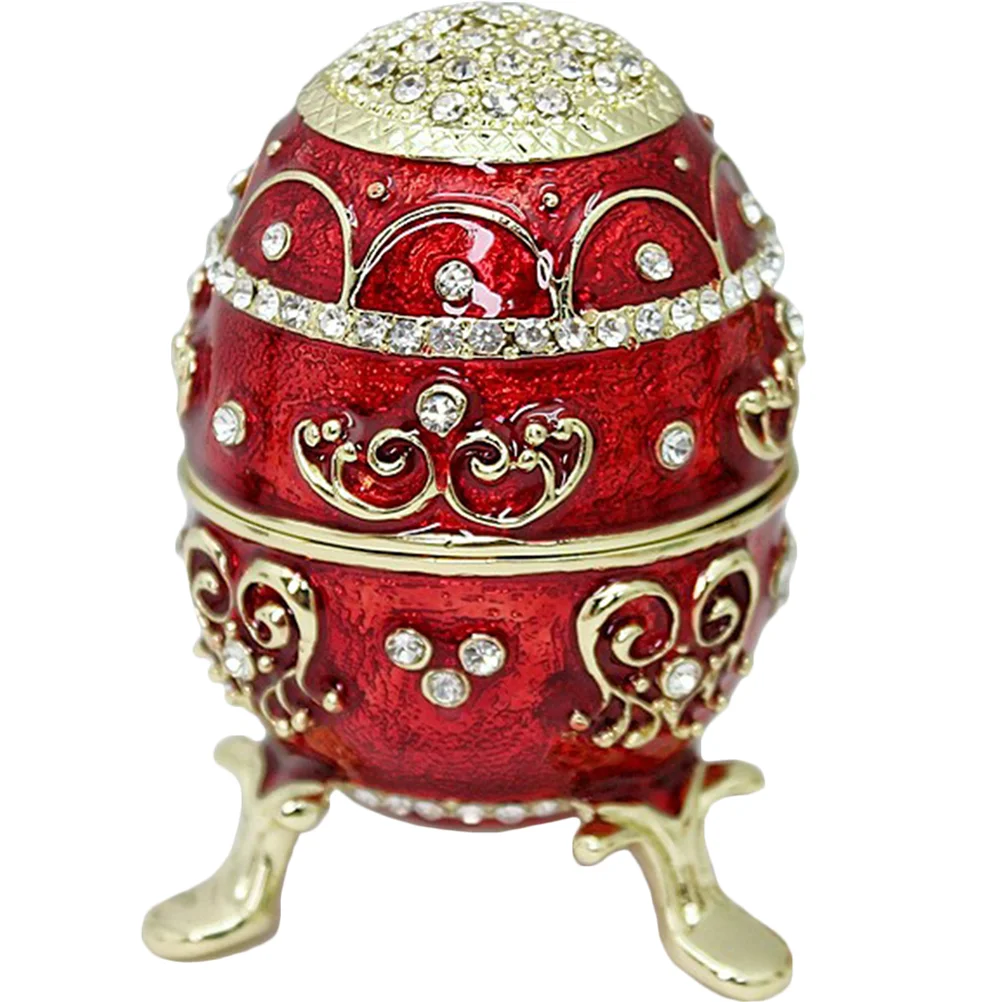 

Box Jewelry Trinket Egg Case Holder Ring Boxes Organizer Enameled Treasurestorage Vintage Faberge Desk Dish Ornaments Style
