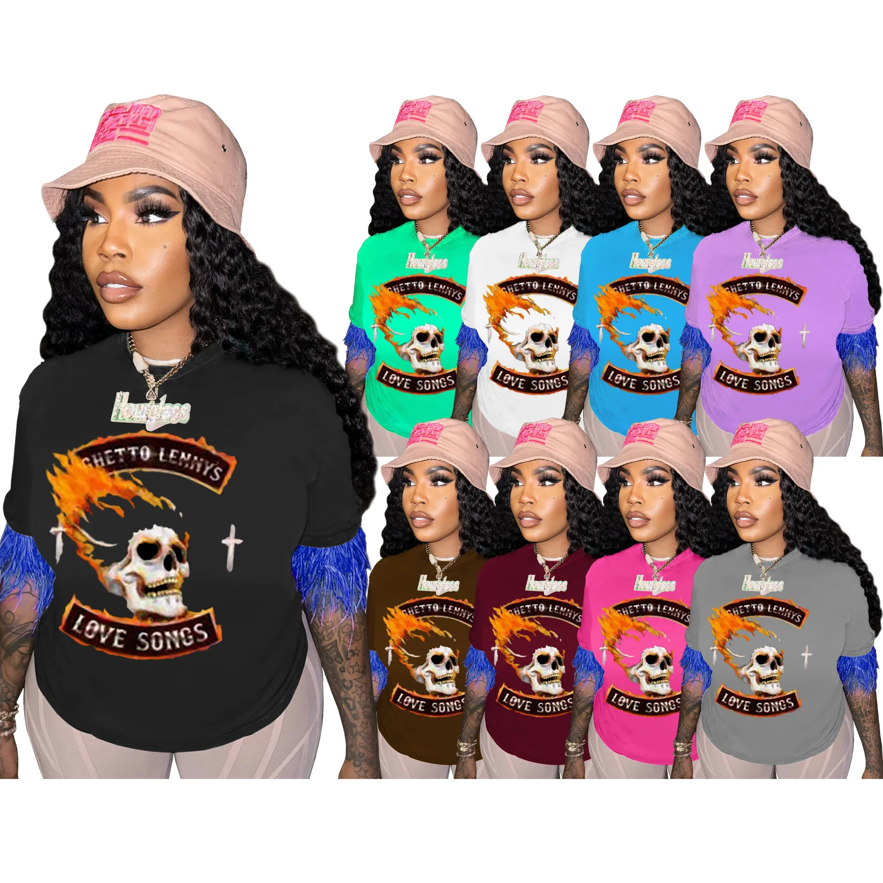 

Модные женские спортивные футболки, Новинка весна-лето 2022, свободные сексуальные повседневные короткие футболки с принтом, дешевая оптовая...