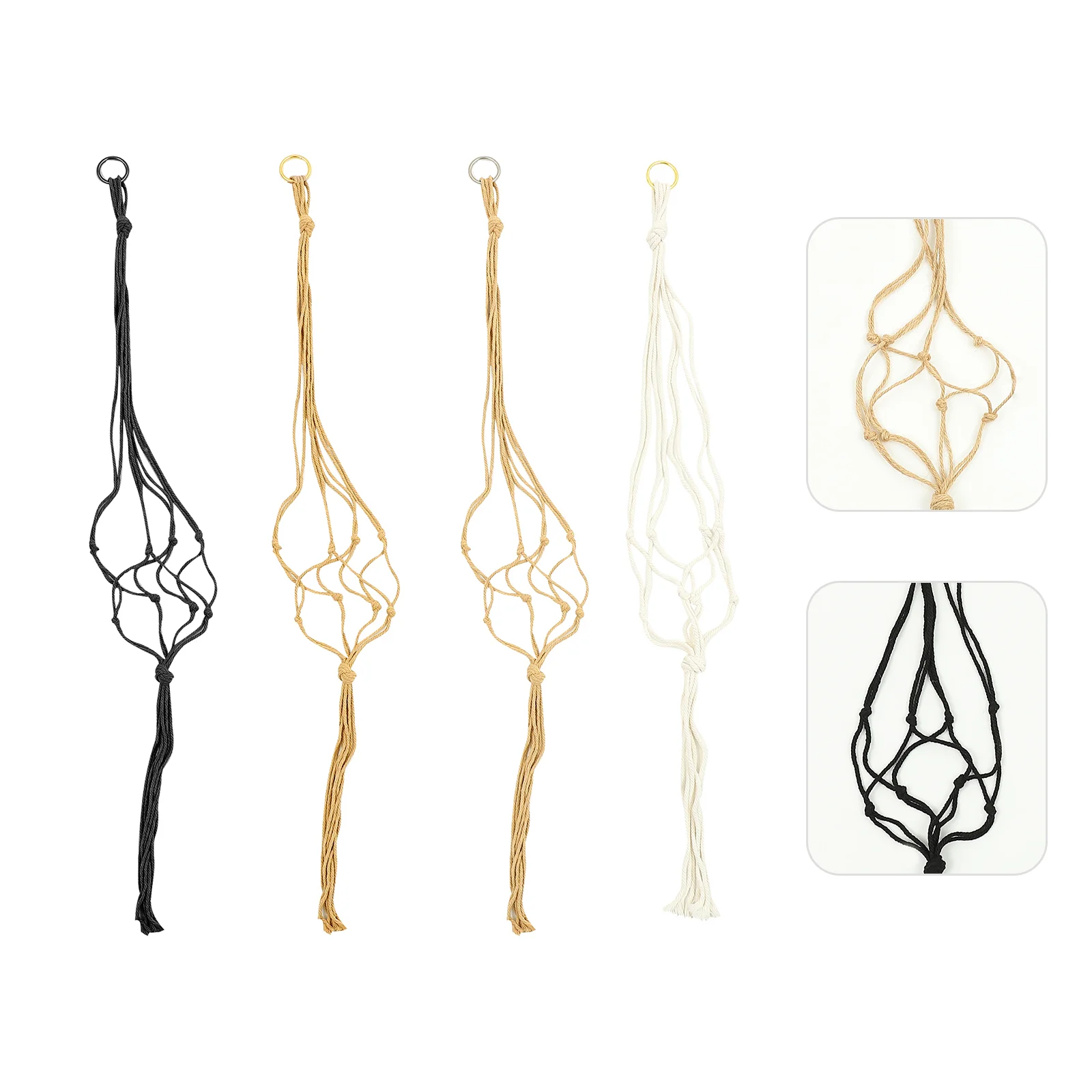 

Macrame Hanger Hanging Pot Holder Rope Planter Basket Flower Net Woven Hangers Standcotton Flowerpot Simple Crochet Modern Chain
