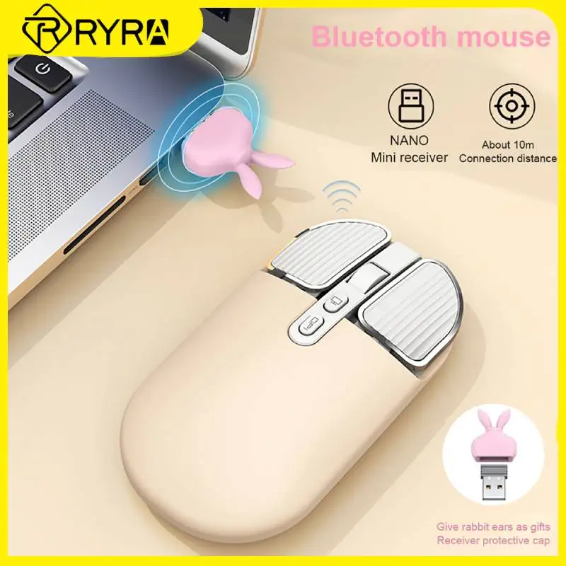 

RYRA 2.4GHz Gamer Mouse 2400DPI Wireless Mouse USB Mute Rechargeable Gaming Mice PC Laptop Adjustable 4 Keys 3-Gear Mouse Silent