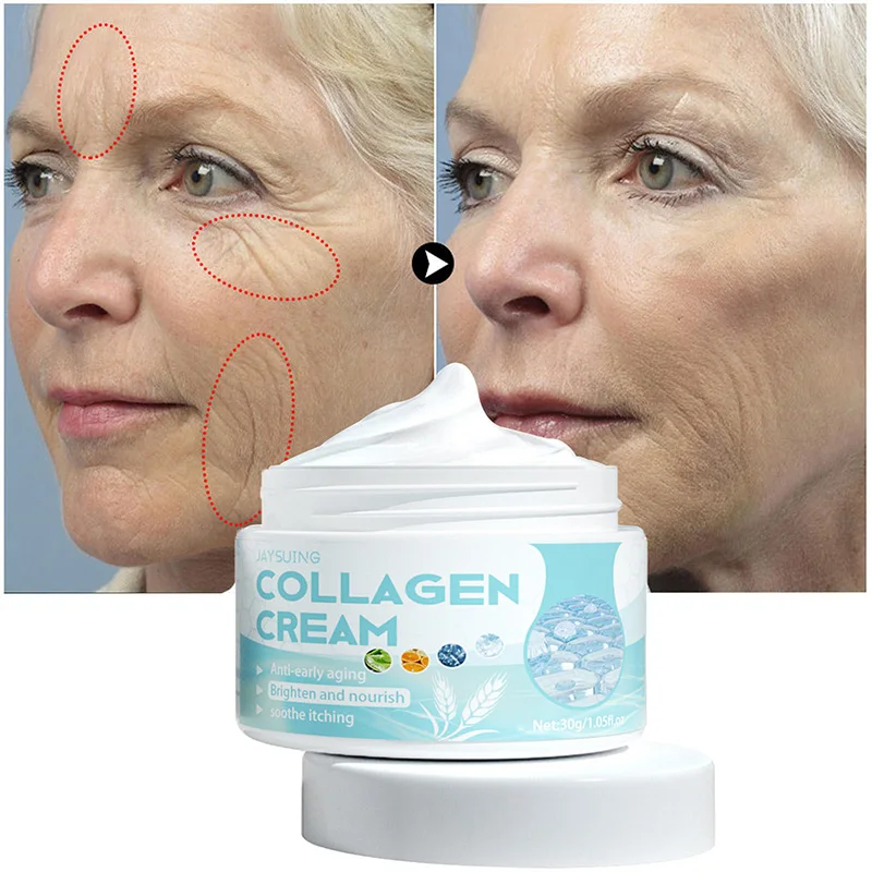 Collagen Wrinkles Remover Face Cream Firming Lifting Fade Fine Lines Anti-Aging Products Moisturizing Brighten Beauty Skin Care