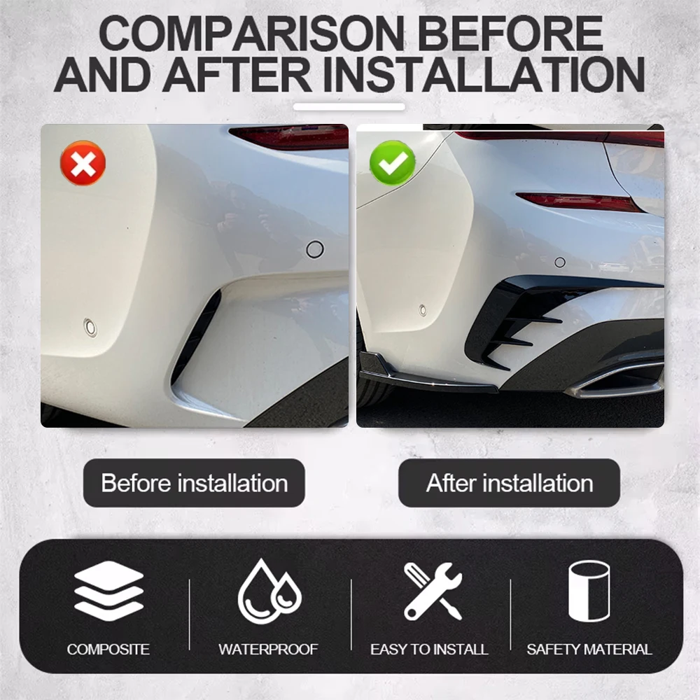 Автомобильный спойлер на бампер задняя губа боковая юбка с защитой от