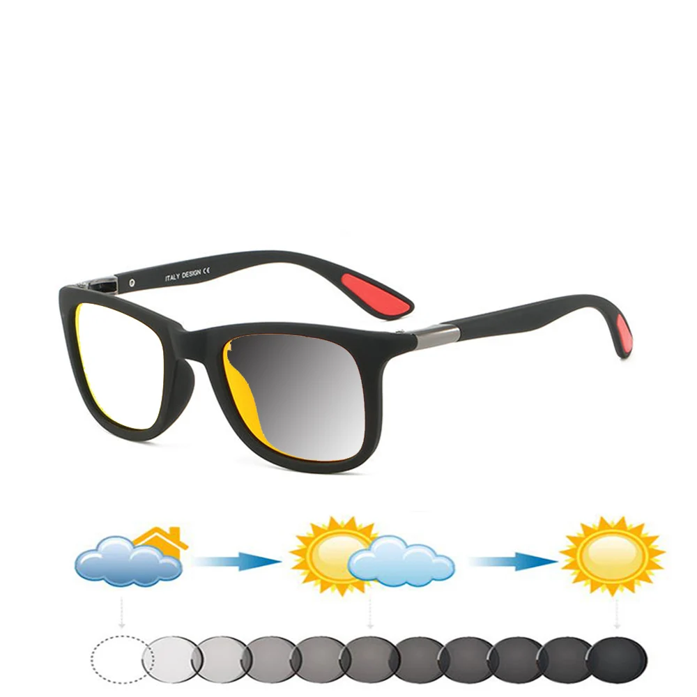 

Прямоугольные фотохромные очки для чтения с квадратной большой оправой от + 0,75 до + 4