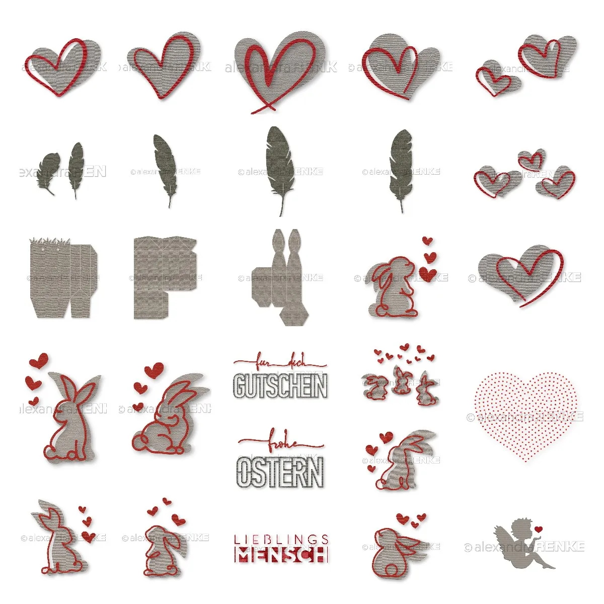 

Love Rabbit Feather February 2023 Release Metal Cutting Dies Scrapbook Diary Decoration Stencil Embossing Template Diy Greeting