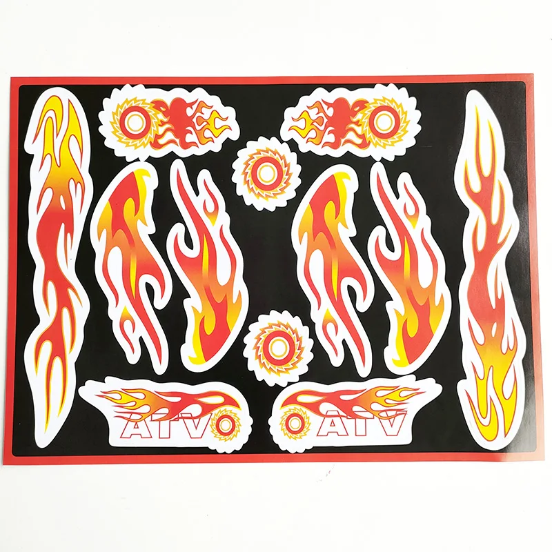 

30x22 см наклейка с пламенем для мотоцикла, чоппера, велосипеда, квадроцикла, скутера, водонепроницаемая наклейка из ПВХ