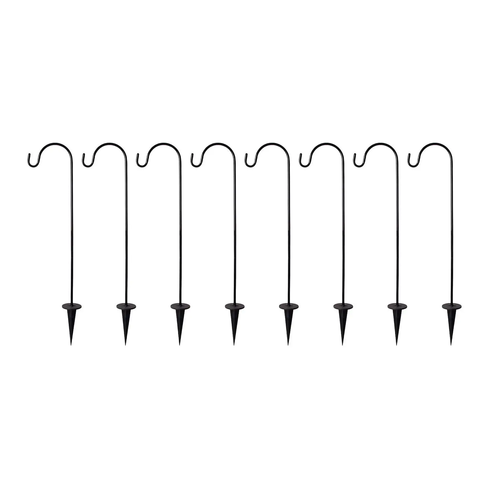 

8x Ground Inserted Garden Hook Extendable Rust Resistant Hooks Iron Hangers for Bird Feeders Lanterns Outdoor Decor Lights