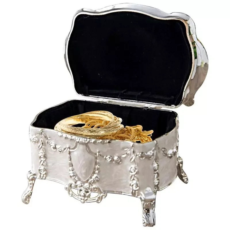 

Jewelry Box Trinket Organizer Rectangle Metal Alloy Toothpick Holder Jewelry Box Treasure Box Jewelry Decorative Box Gift Box