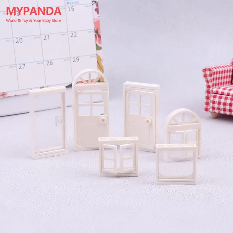1/12 Dollhouse Miniature Accessories Mini House, Villa, Plastic Doors and Windows, House Modeling and Decoration DIY Window
