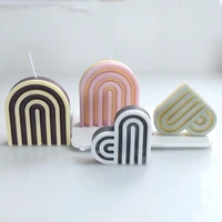 rainbow heart candle silicone mold for handmade chocolate decoration gypsum aromatherapy soap resin candle silicone mould