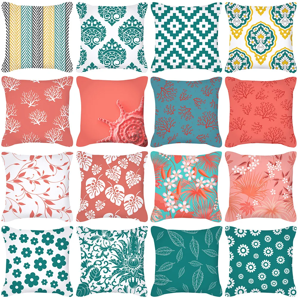 

45*45cm New Peach Skin Pillowcase Custom Nordic Style Geometric Printing Sofa Pillow Cover Home Cushion Cover