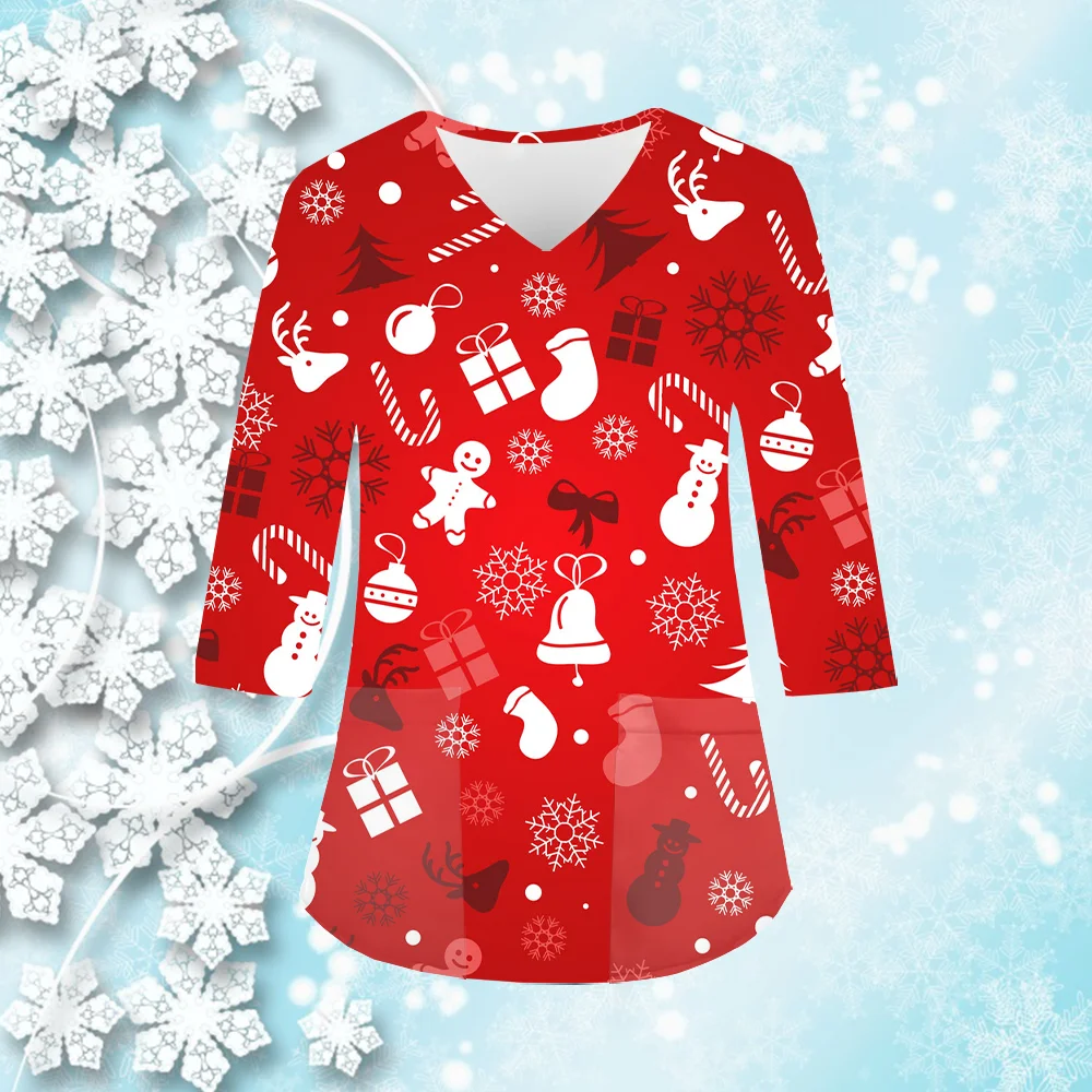 Рождественская коллекция с принтами униформа медсестры стоматологическая