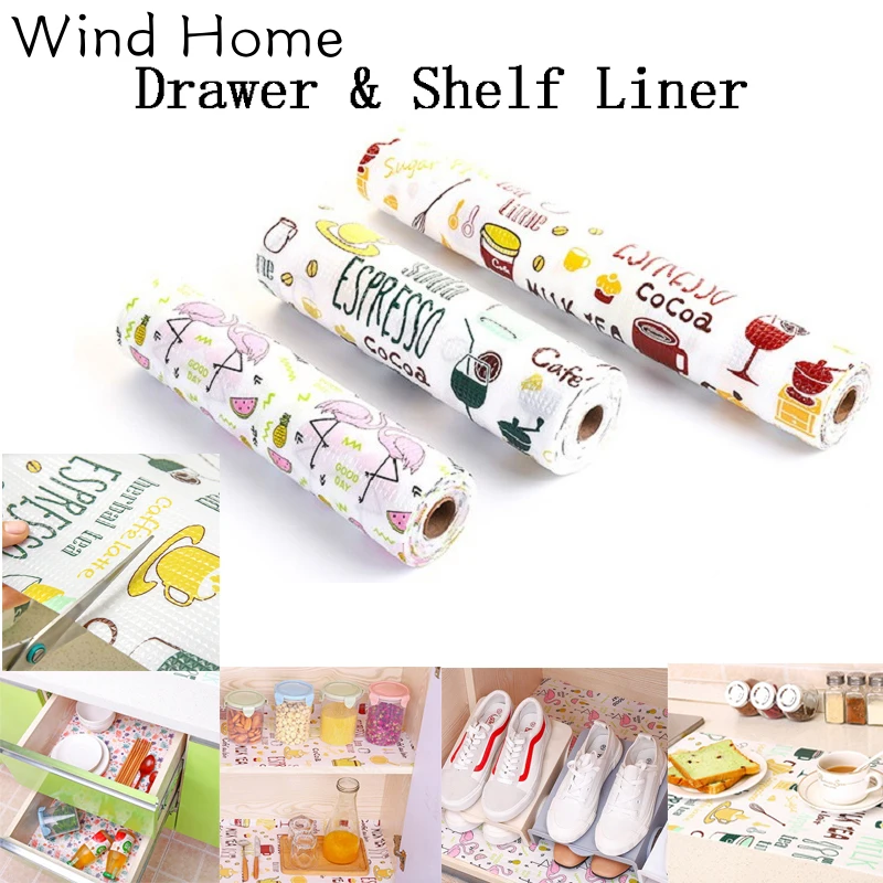 

30cm / 12in Drawer Mat Kitchen Shelf Liners Cabinet Mat Table Moisture-Proof Waterproof Dust Anti-Slip Table Wardrobe Pad Paper