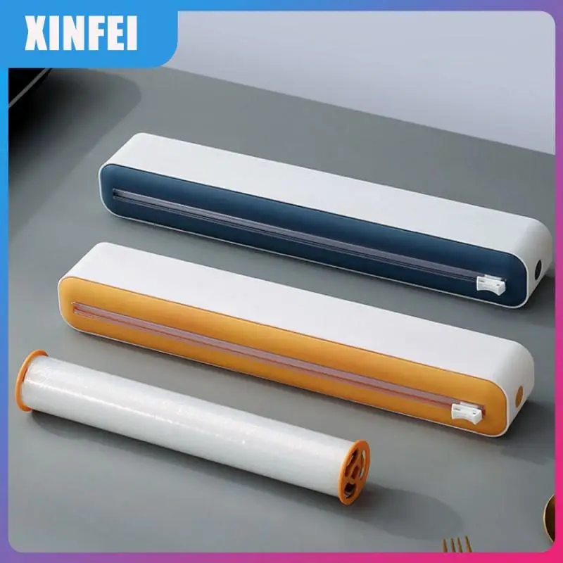 

Two-way Head Film Dispenser Storage Plastic Cling Wrap Dispensers With Cutter Wrap Cutting Box Tool Foil Wax Paper Cutting Box