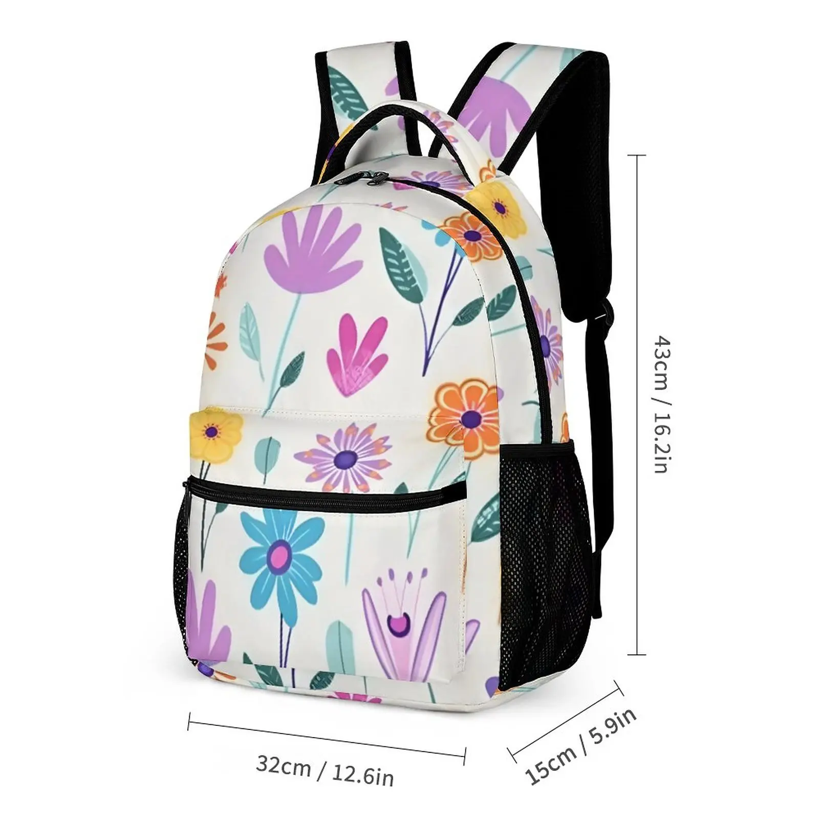 Color Block Satchel Fashion Floral Backpack Boys and Girls Student School Bags Large Capacity Pencilbag for Girl Custom