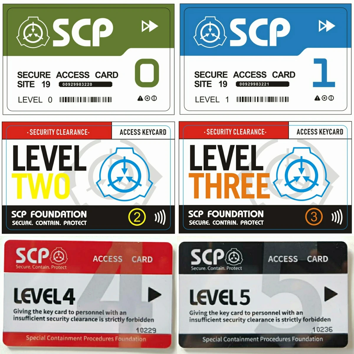 

SCP foundation Guard secret PVC hardcard Special Logo Cosplay Access Grade Card ha-001