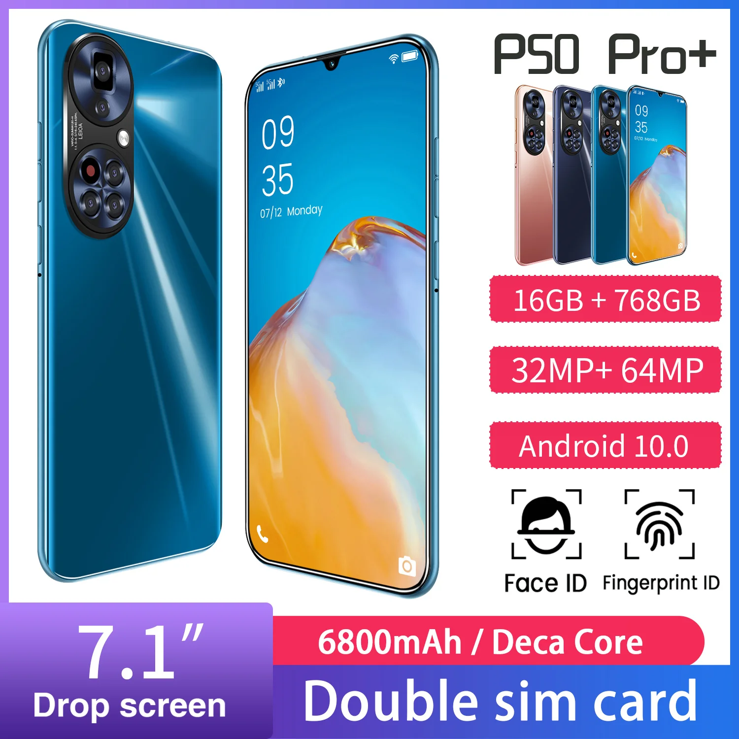5g smartphone 7 1 inch 16gb768gb apple cellphone samsung huawei mobilephone android phone unlocked mobiles realme free global shipping