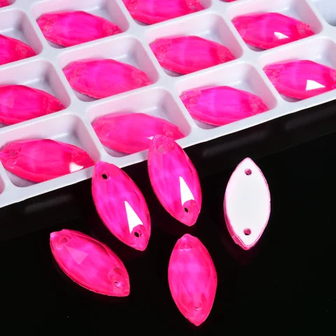 Стразы OLeeya конского глаза неоновые стеклянные