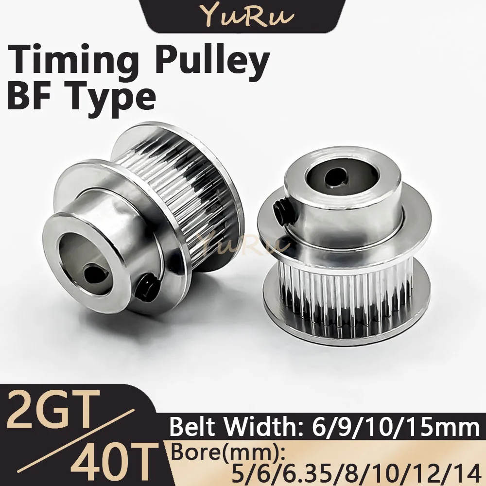 

2GT 40Teeth Timing Pulley Bore 5 6 6.35 8 10 12 14mm Belt Width 6 9 10 15mm 40T 2MGT Tensioning Wheel Open Synchronous