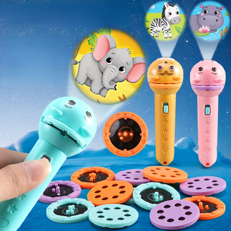 

Baby Flashlight Projector Toy Cute Cartoon Creative Torch Lamp Kids Early Education Toy Child Birthday Xmas Gift Light-Up Toys