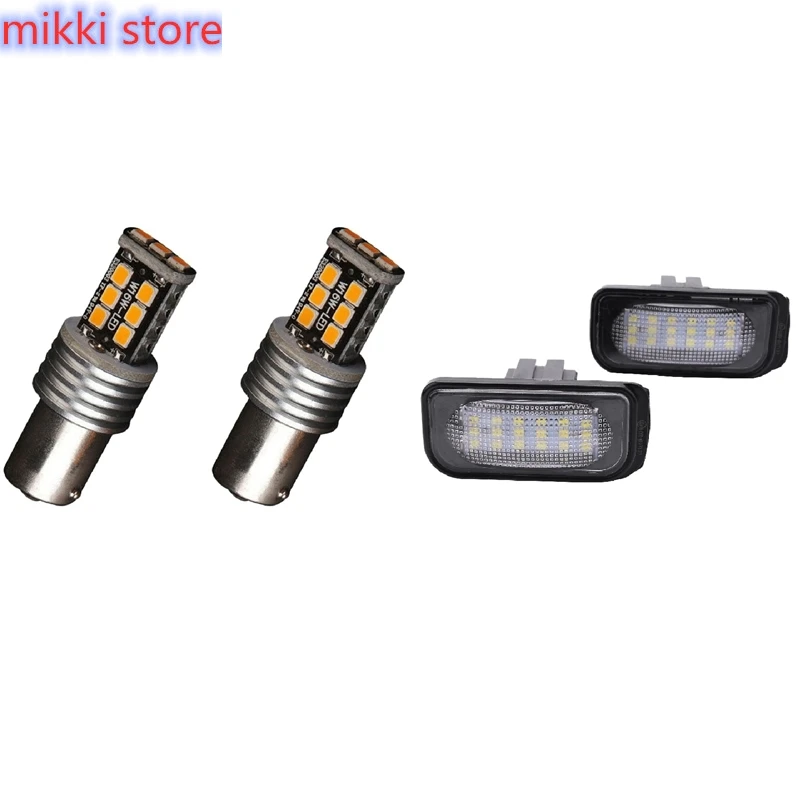

No Error License Plate Light Base with 2X Amber/Yellow 1156 Ba15S 2835 15W Error Free Car LED Turn Signal Light Bulbs