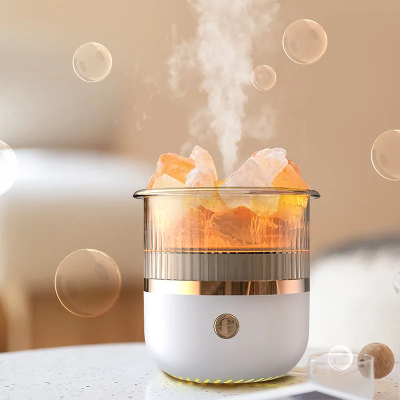 

Colorful Air Humidifier Crystal Rock Aroma Diffuser Essential Oil Aromatherapy Difusor With Warm Color LED Lamp Humidificador