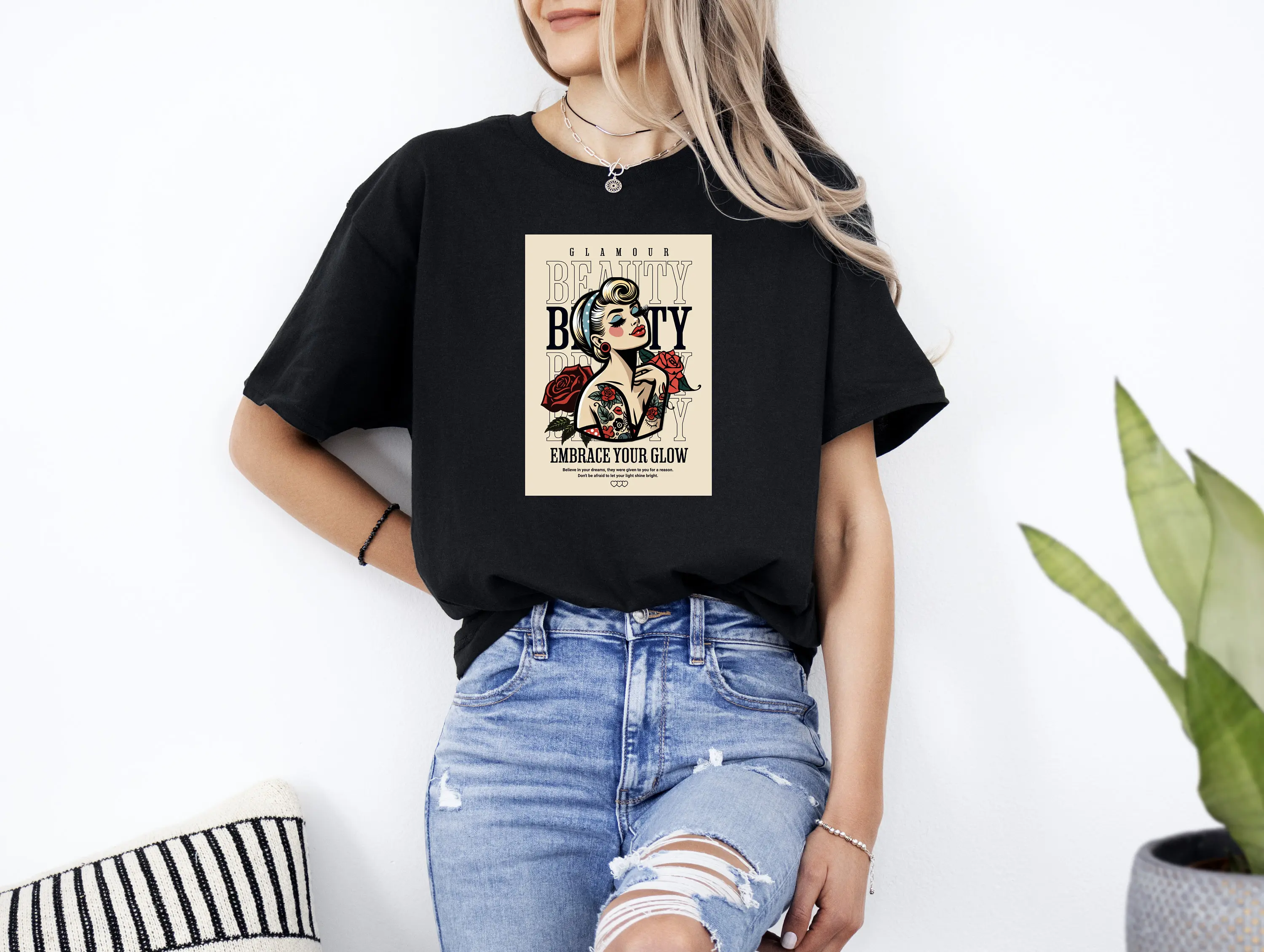 Красивая винтажная светящаяся футболка с рисунком мечты