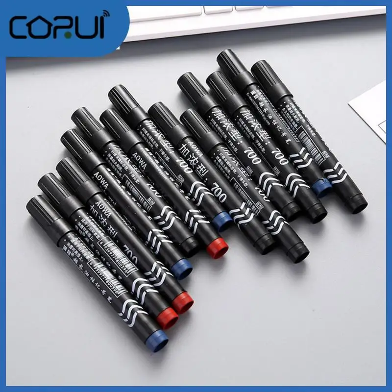 

Permanent Marker Pen Black Bullet Tip Black/Red/Blue For Marking Pen Heavy-headed Quick Drying School Office Stationery Supplies