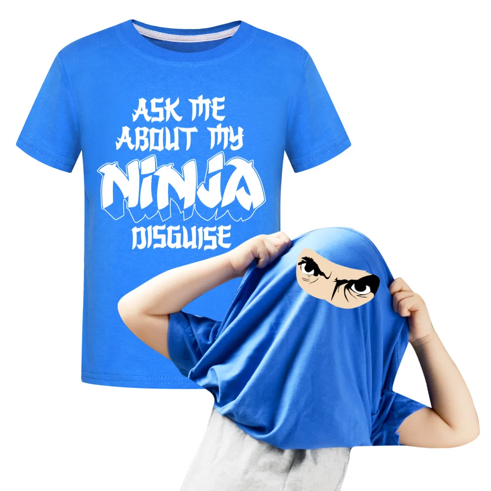 

Ask Me about My Ninja Disguise 3D Prints Children T-shirts Fashion Summer Short Sleeve Tshirt Hot Kids Casual Streetwear Clothes
