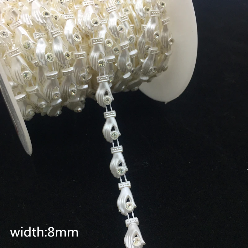 DIY1 ярда Стразы цепочка с жемчугом и кристаллами ювелирная пришивная украшение