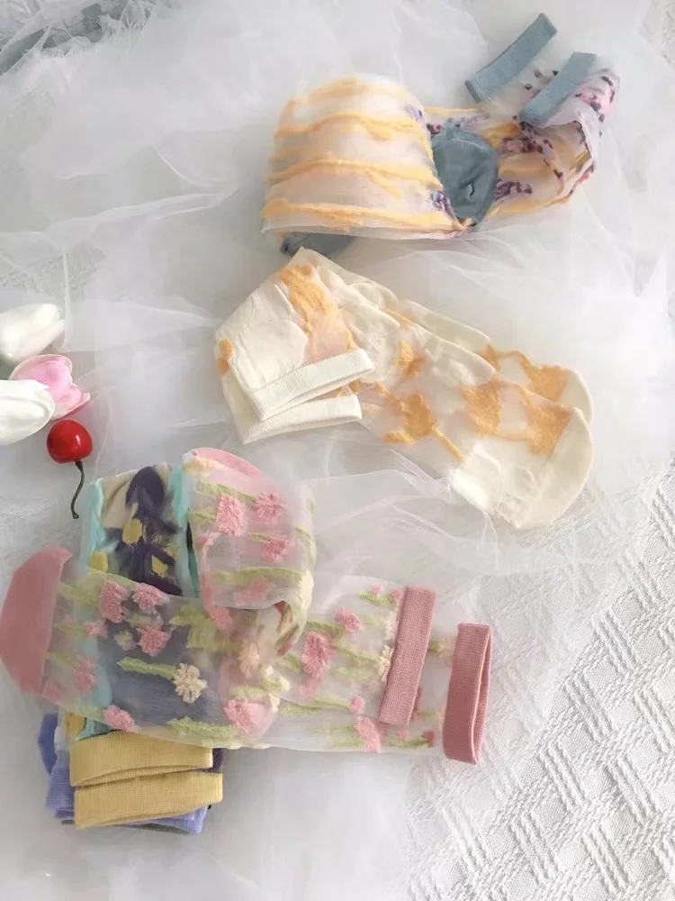 2023 Summer New Crystal Stockings Fairy Stockings Thin Type In Tube Stockings Glass Silk Card Stockings