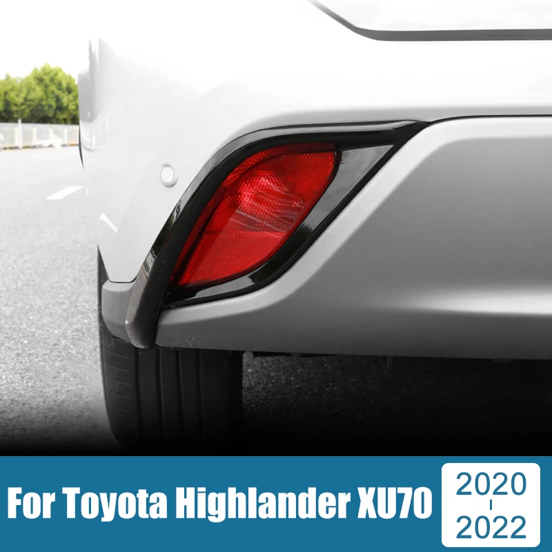 

ABS Plastic Car Rear Fog Light Frame Trim Cover Stickers For Toyota Highlander XU70 Kluger 2020 2021 2022 Decoration Accessories
