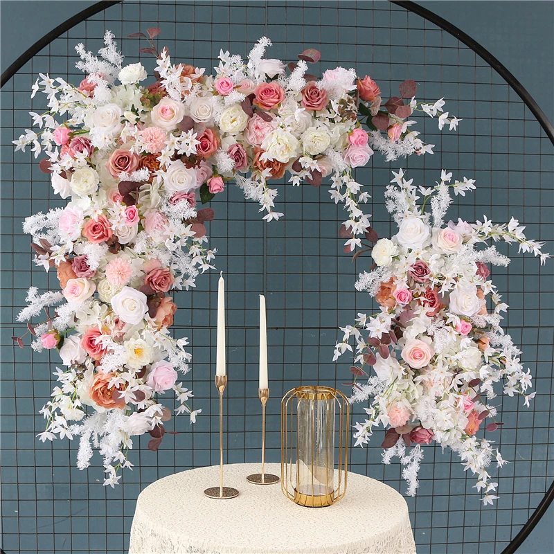 Wedding Decoration Customized Artificial Flowers Romantic Marriage Backdrop Decoration Flower Row Ball Wall for Arch Stand Decor