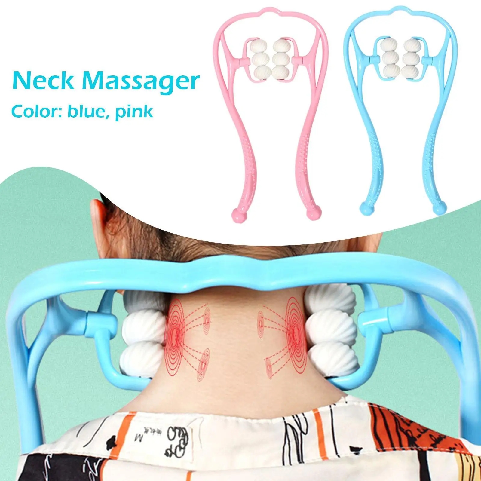

Therapy Neck Massageador Massagem Relieve Hand Roller Neck Massager for Neck Shoulder Trigger Point Plastic Pressure Point