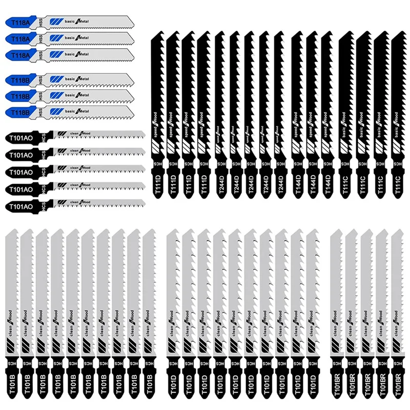 

52-Piece Blades Set Accessories, 10 Models, T- to Meet the Needs of Use, Blade Perfect for Wood