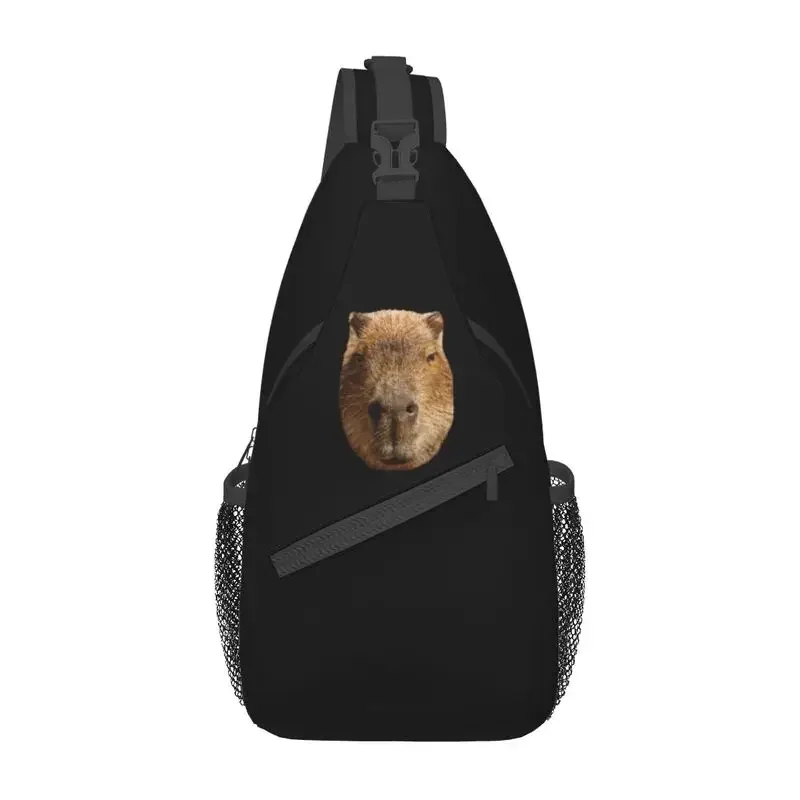 Capybara Face Sling Chest Bag Customized Shoulder Crossbody Backpack for Men Cycling Camping Daypack