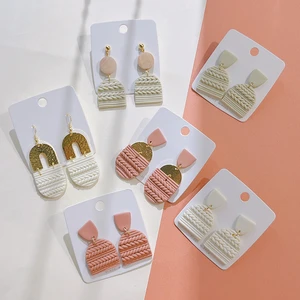pendientes verano 2022 Geometry Polymer Clay Handmade Earring 2022 trend new Women dangle earrings pendientes mujer  piercing