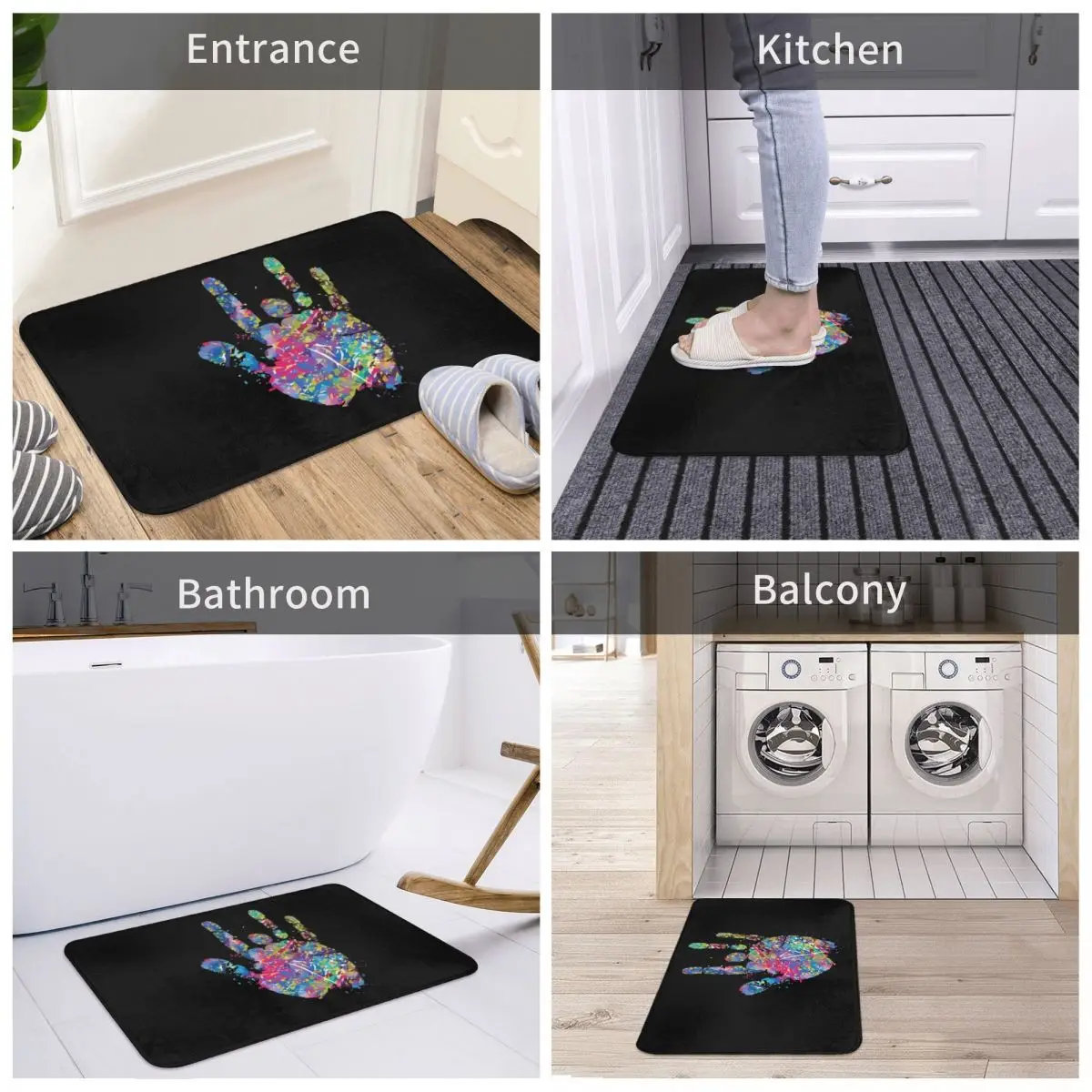 

There Will Always Be Rocks Bath Door Mat Music Palm Hand Rug Carpet Decor Entrance Living Room Home Kitchen Bathroom Anti-slip