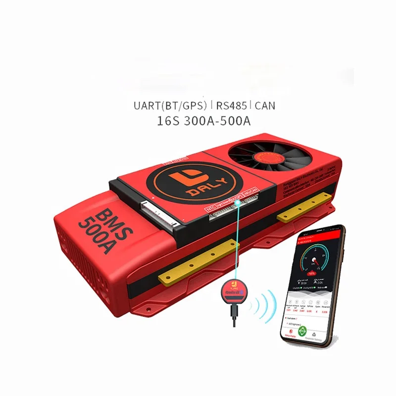Большой ток 300А 400А 500А 16С 48В Smart Lifepo4 Daly BMS UART BT с вентилятором