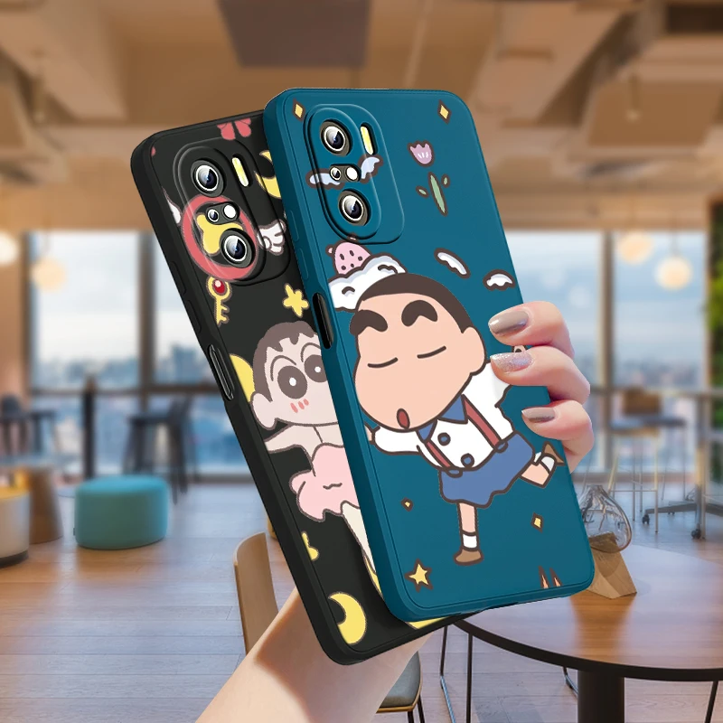 

Crayon Shin-chan Cute For Redmi K40 Gaming K30 K30S 10X 9A 9 9T 9C 9AT 8 8A 7 6 6A 5A 4X Liquid Silicone Rope Phone Case
